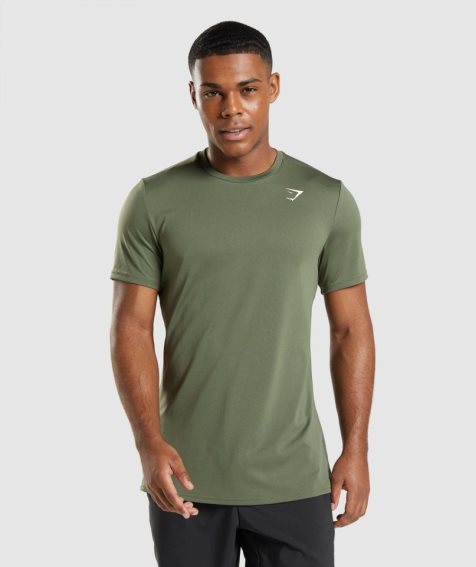 Men's Gymshark Arrival T-Shirts Olive | NZ 8ALJZB